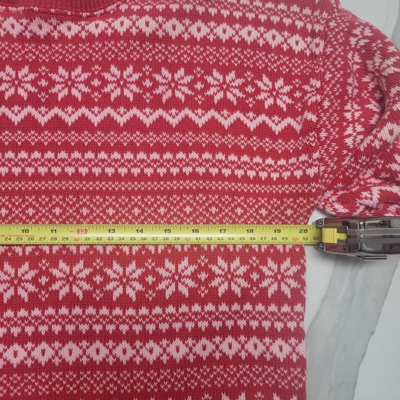 Vintage 90s Liz Claiborne red and white knitted sweater - Picture 3 of 5